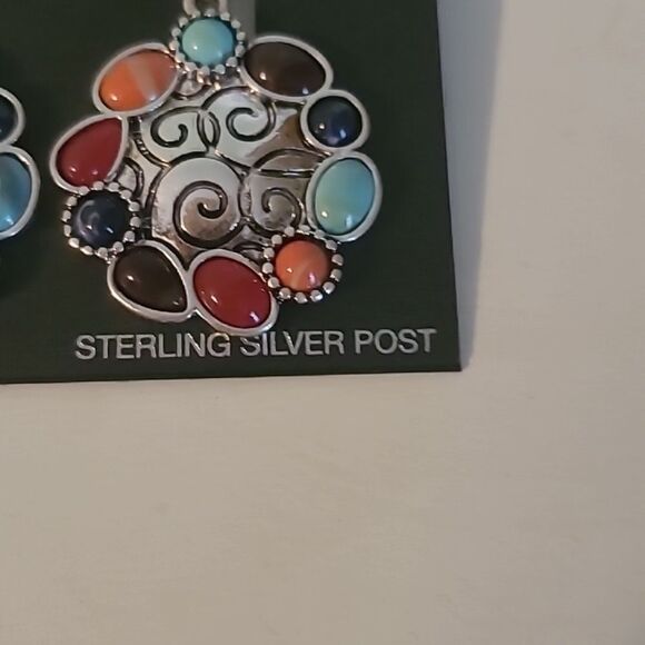 Multicolor Sterling Silver Earrings - Picture 3 of 4